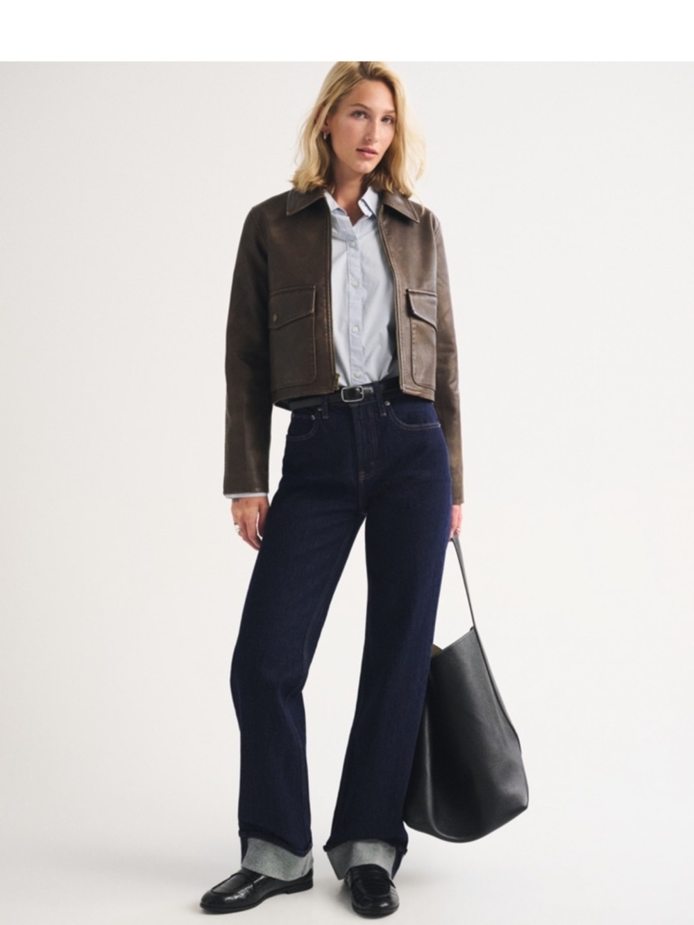Abercrombie high rise 90s relaxed cuffed hem jeans